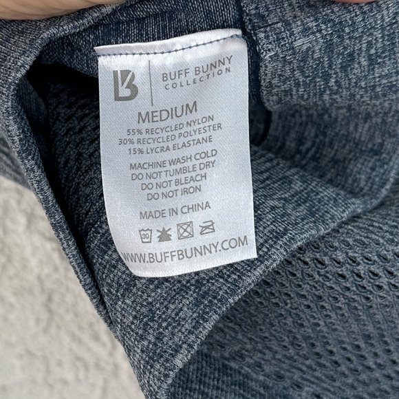 Buff Bunny Blue Gray Recharge Seamless Crop Short Sleeve Granite Medium NWT - Picture 8 of 9